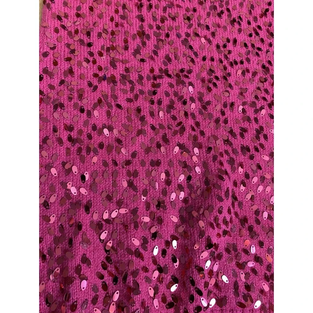 Justice Girl 12 Hot Pink Sequin Sweat Dress Short Sleeve